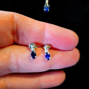 Sterling Silver and sapphire set